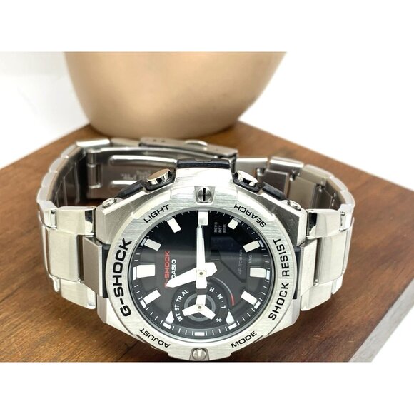 Casio G-Shock Mens Watch GSTB500D Bluetooth Tough Solar Gray Dial Steel 5684 - Picture 9 of 15